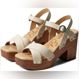 Sam Edelman Josefine platform wood sandal clogs 9